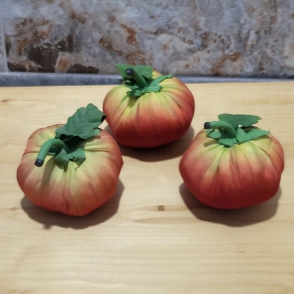 VTG Tomato Fruit Cloth Silk Fabric Set of 3 - Picture 8 of 12